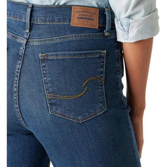 Women's High-Rise Wide Leg Jeans Plus Size Curve Contour Slim Fit Stretch - Picture 5 of 7